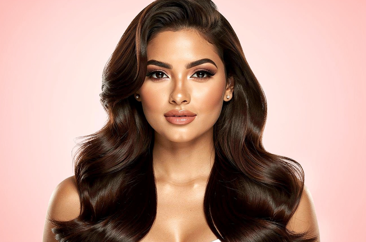 Half-up hairstyles with hair extensions